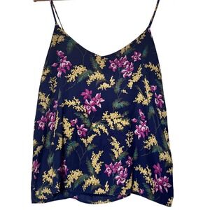 Gap Navy‎ Floral Print Cami Tank Top Women's Size Medium Adjustable Straps